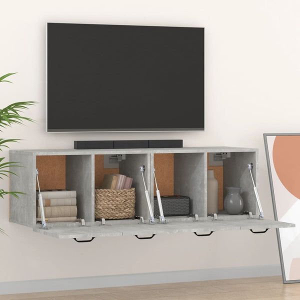 Betoninharmaa seinäkaapit Ephriam 80x35x36,5cm (2 kpl, puinen)