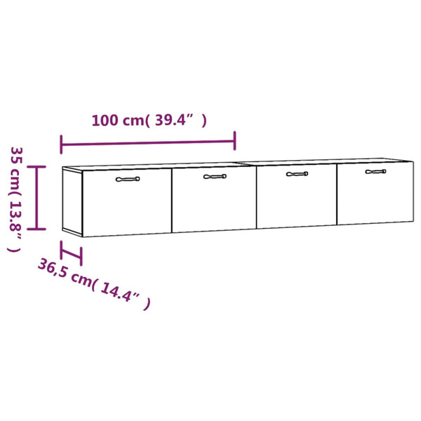 Savutammi seinäkaapit Ephriam 100x36,5x35cm (2 kpl, puinen)