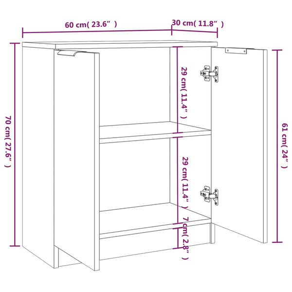 Graues Sideboard Monsour 60x30x70cm (2 Stück Holz)