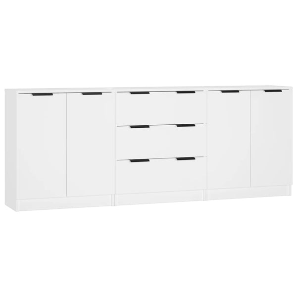 Weißes Sideboard Dusanca (3-teilig, Holz)