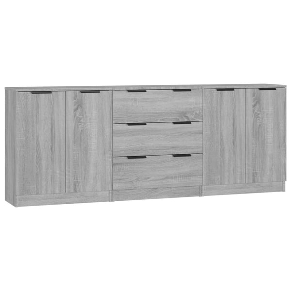 Graues Sideboard Dusanca 3-teilig (Sonoma-Holz)