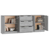 Graues Sideboard Dusanca 3-teilig (Sonoma-Holz)