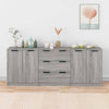 Graues Sideboard Dusanca 3-teilig (Sonoma-Holz)