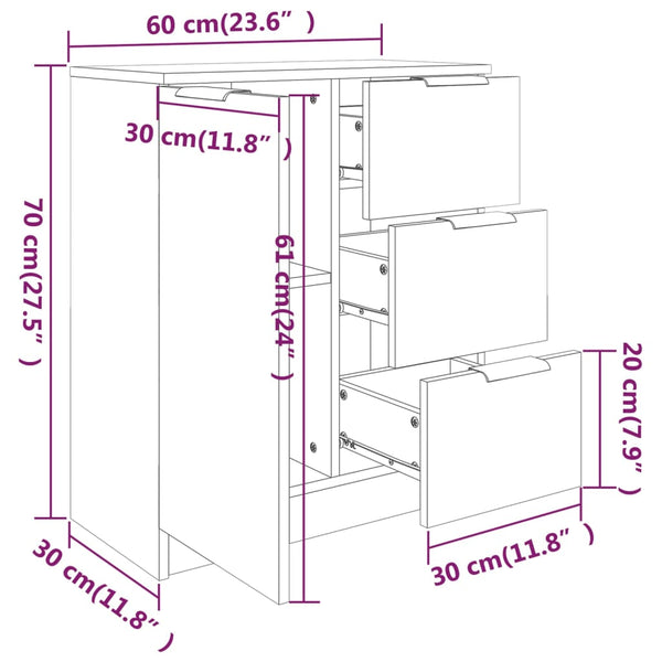 Musta senkit Shaikh 60x30x70cm (2 kpl puinen)