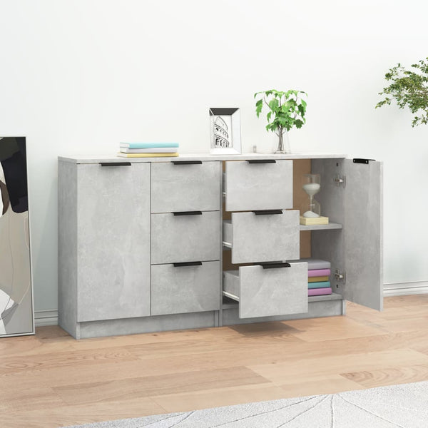 Betongraue Kommoden Shaikh 60x30x70cm (2 Stück, Holz)