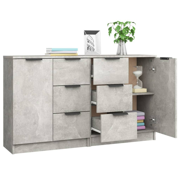 Betongraue Kommoden Shaikh 60x30x70cm (2 Stück, Holz)