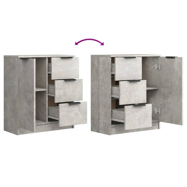 Betongraue Kommoden Shaikh 60x30x70cm (2 Stück, Holz)