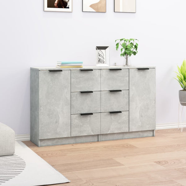 Betongraue Kommoden Shaikh 60x30x70cm (2 Stück, Holz)