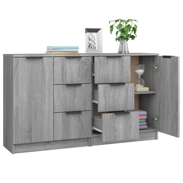 Graues Sideboard Shaikh 60x30x70cm (2 Stück, Holz)