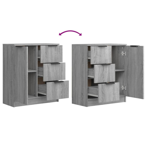 Graues Sideboard Shaikh 60x30x70cm (2 Stück, Holz)
