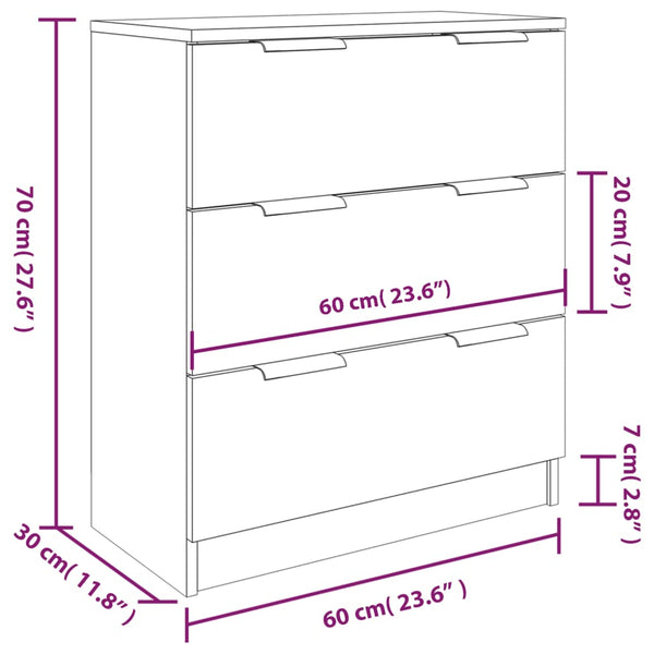 Weißes Sideboard Boldizsar (3-teilig, Holz)