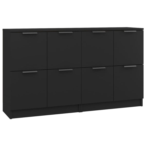 Schwarzes Sideboard Antoine 60x30x70cm (2 Stück Holz)