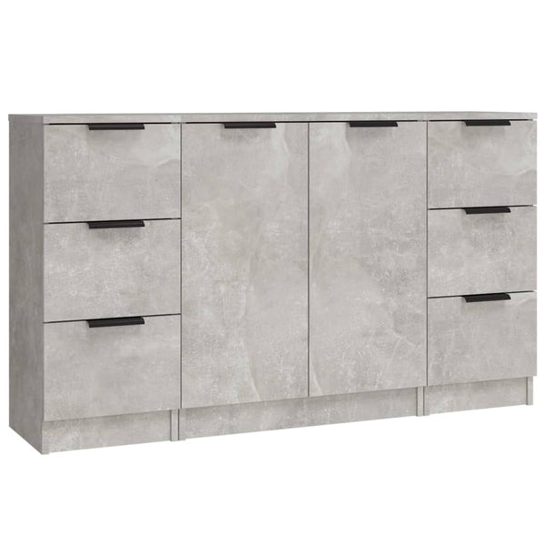 Betongraue Kommoden Yaoz (3-teilig, Holz)