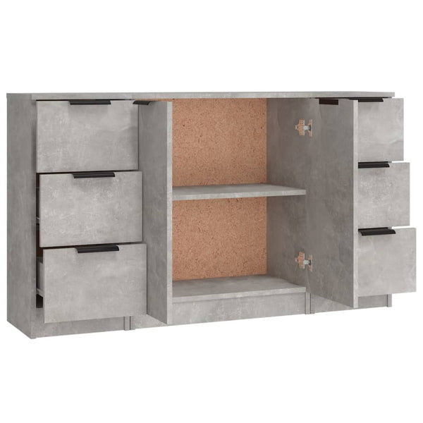 Betongraue Kommoden Yaoz (3-teilig, Holz)