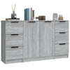 Graues Sideboard Yaoz (3er-Set in Sonoma-Holzoptik)
