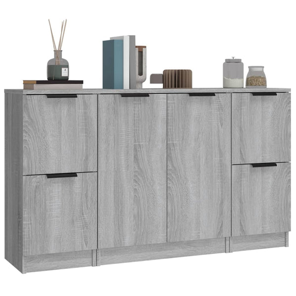 Graue Kommode Floretta (3 Stück Sonoma-Holz)