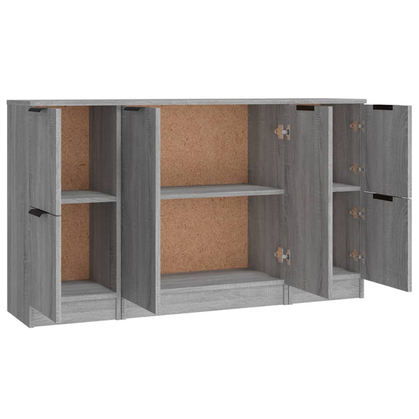 Graue Kommode Floretta (3 Stück Sonoma-Holz)