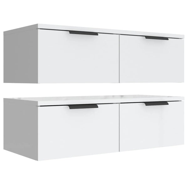 Weiße Wandschränke Finley 68x30x20cm (2er-Set aus Holz)
