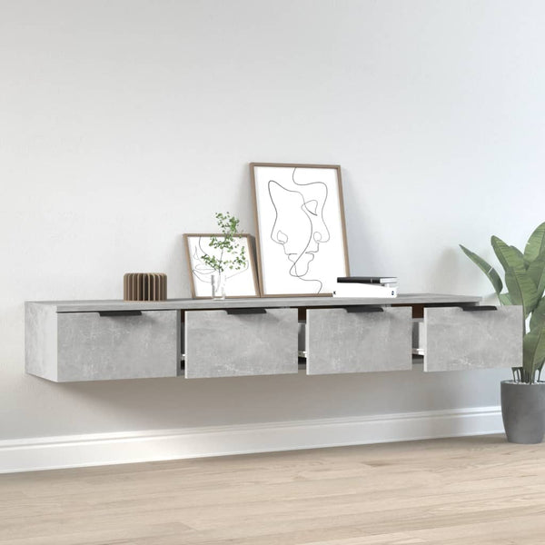 Betongraue Hängeschränke Finley 68x30x20cm (2 Stück aus Holz)