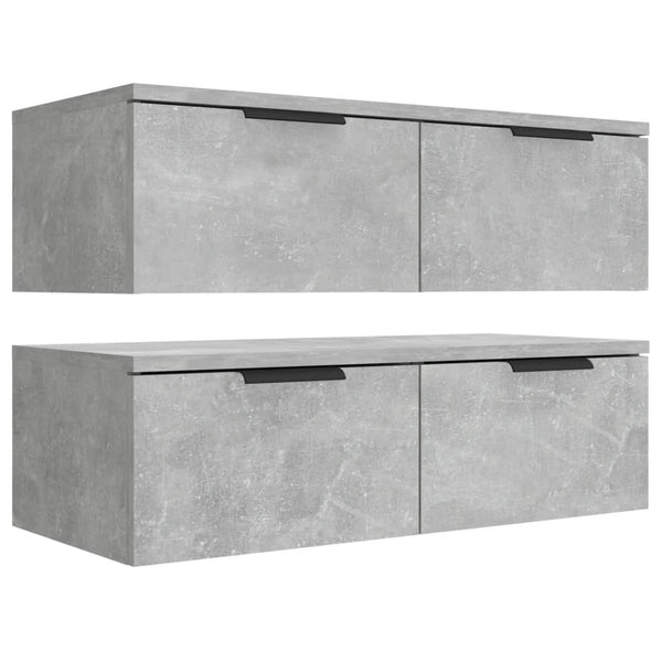 Betongraue Hängeschränke Finley 68x30x20cm (2 Stück aus Holz)