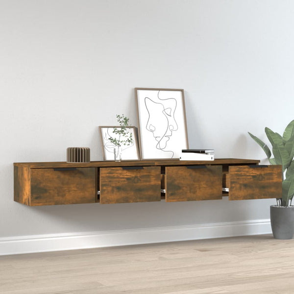 Wildeiche-Wandschränke Finley 68x30x20cm (2 Stück, Holz)