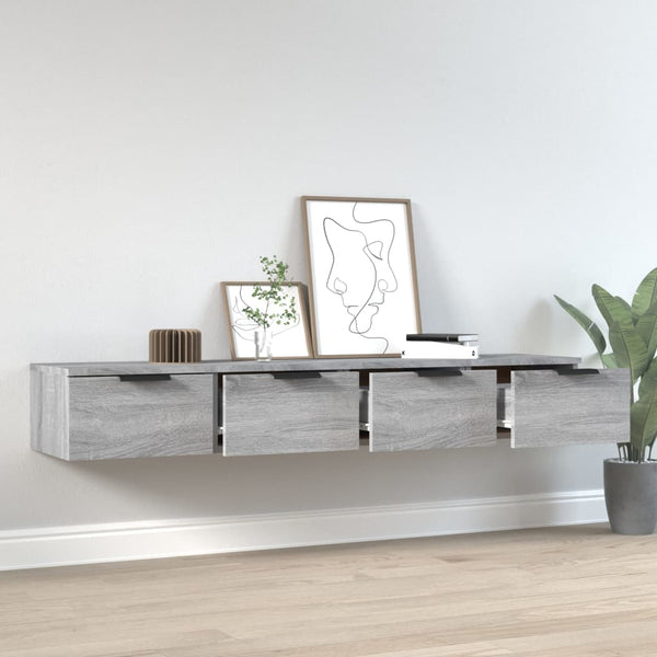 Graue Wandschränke Finley 68x30x20cm (2 Stück Holz)