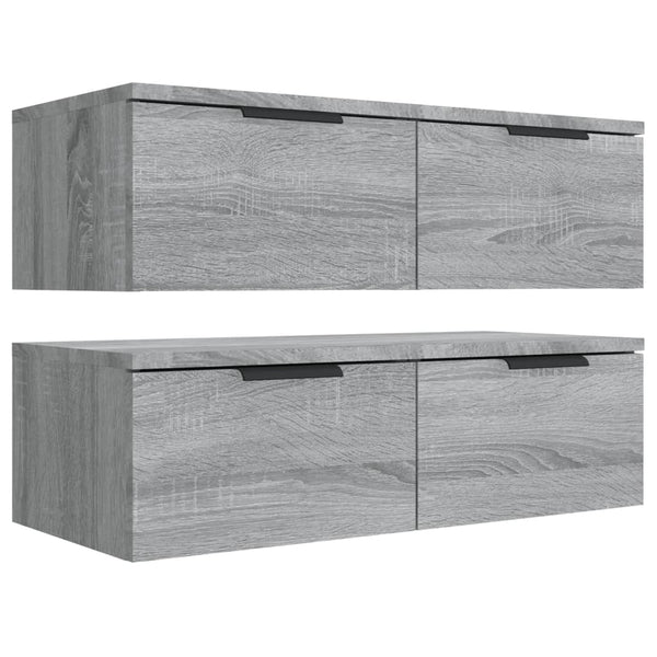 Graue Wandschränke Finley 68x30x20cm (2 Stück Holz)
