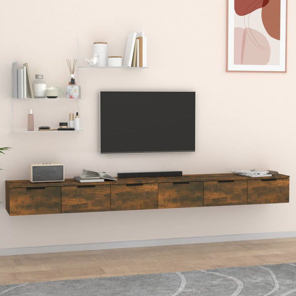 Räuchereiche Wandregale Kalaber 102x30x20cm (2 St., Holz)