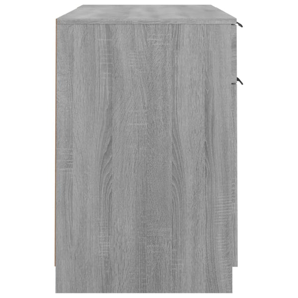 Grauer Schreibtisch mit Seitenablage Aivanesei (Sonoma-Holz)