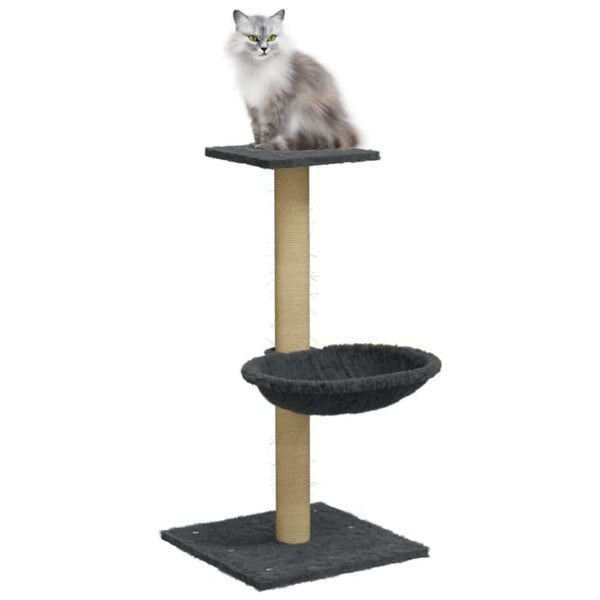 Dunkelgrauer Katzenkratzbaum mit Sisal-Kratzsäule Total 74cm