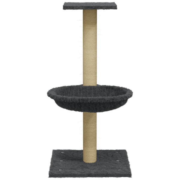 Dunkelgrauer Katzenkratzbaum mit Sisal-Kratzsäule Total 74cm