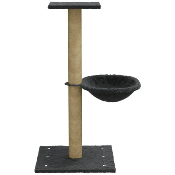 Dunkelgrauer Katzenkratzbaum mit Sisal-Kratzsäule Total 74cm