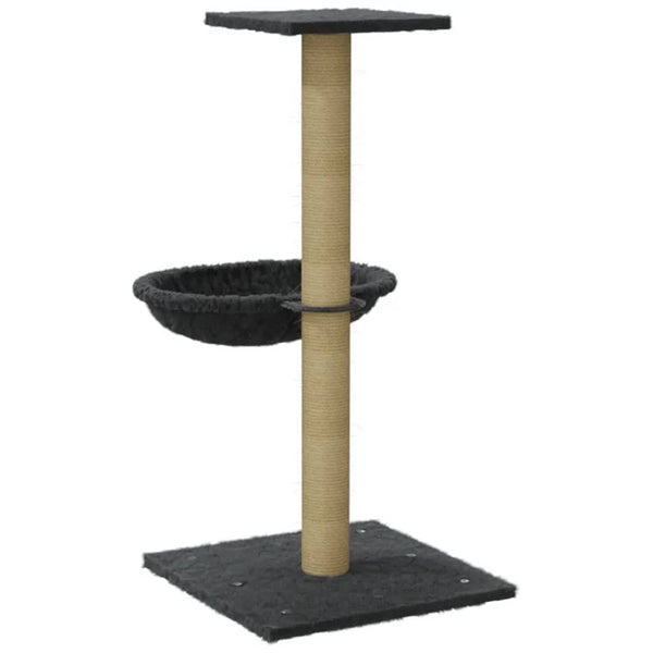 Dunkelgrauer Katzenkratzbaum mit Sisal-Kratzsäule Total 74cm