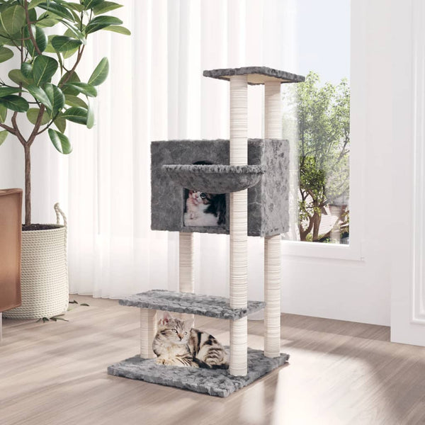 Kratzbaum für Katzen, Grau, Sisalkratzsäulen Krips 108,5 cm