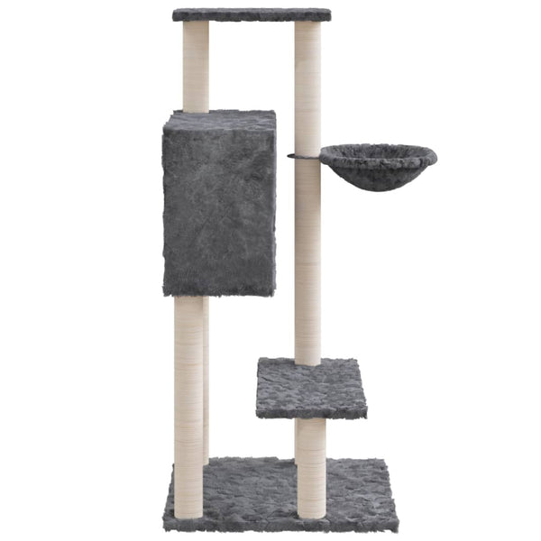 Katzenkratzbaum Grau mit Sisal-Kratzsäulen Krips 108,5 cm