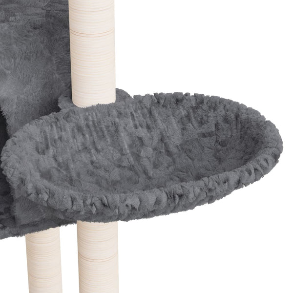 Katzenkratzbaum Grau mit Sisal-Kratzsäulen Krips 108,5 cm
