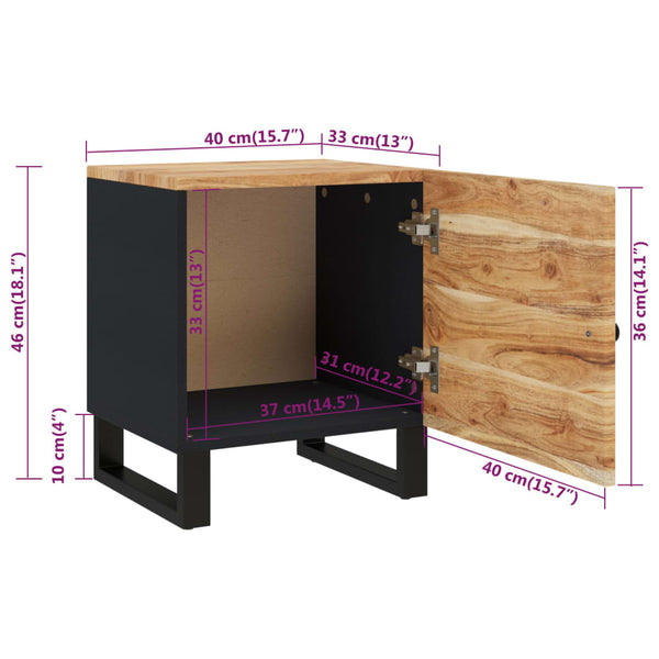 Nachttische Boone 40x33x46cm (2 Stk. Akazienholz)