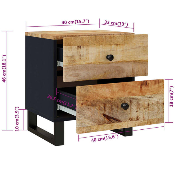 Nachttische Eupraxia 40x33x46cm (2 St. Mangoholz)