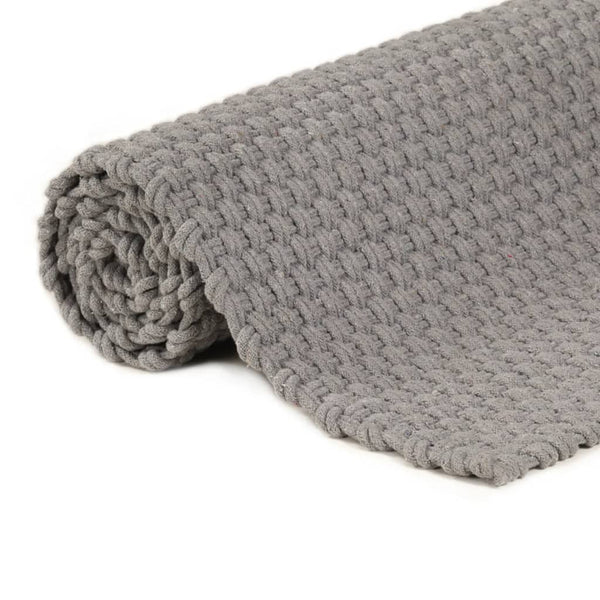 Grauer Teppich rechteckig Rabela 160x230cm (Baumwolle)