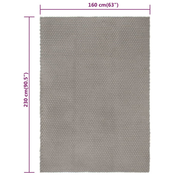 Grauer Teppich rechteckig Rabela 160x230cm (Baumwolle)