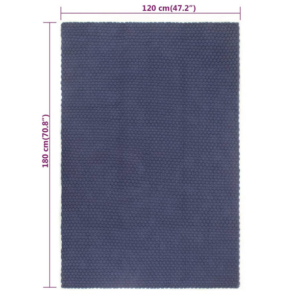 Dunkelblauer Teppich rechteckig Rabela 120x180cm (Baumwolle)