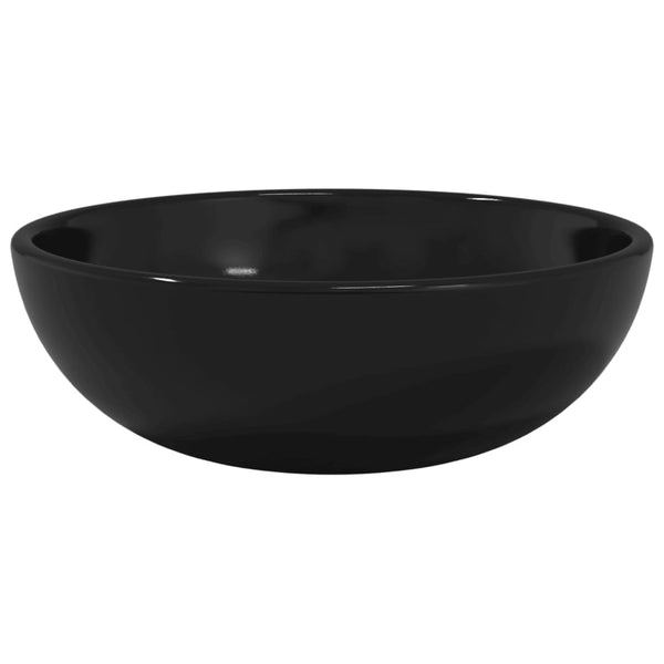 Schwarzes Waschbecken gehärtetes Glas Zadic 35x12cm