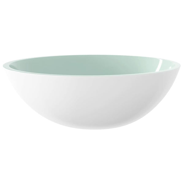 Weißes Waschbecken aus Glas Volcotrub 50x37x14cm