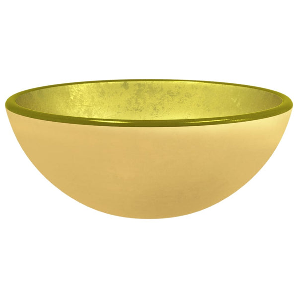 Gold Waschbecken aus gehärtetem Glas Zadic 30x12cm