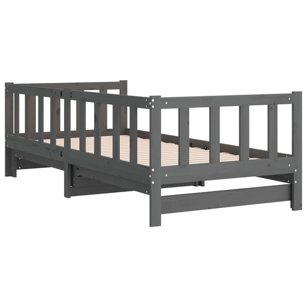 Graues Schlafsofa ausziehbar Minusa 2x (90x190)cm (Kiefer)