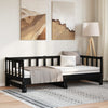 Schwarzes Schlafsofa Ausziehbar Minusa 90x190cm (2x, Kiefer)