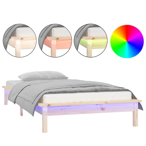 Bettrahmen Amosie 90x200cm (Holz mit LED-Beleuchtung)