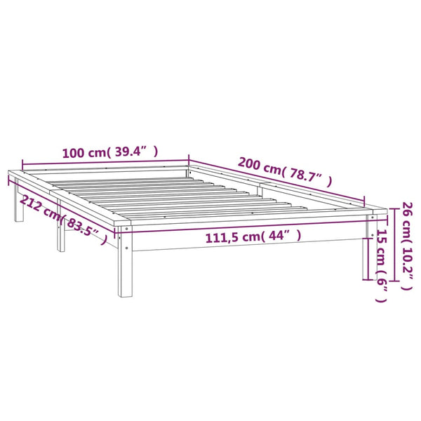 Bettrahmen Amosie 100x200cm (mit LED-Beleuchtung Holz)