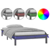 Graues Bettgestell mit LED-Beleuchtung Amosie 100x200cm (Holz)