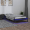 Graues Bettgestell mit LED-Beleuchtung Amosie 100x200cm (Holz)